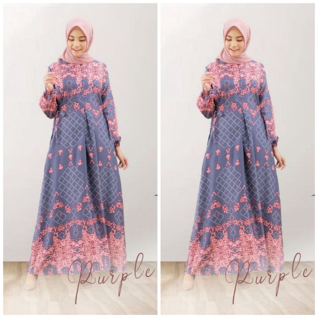 Gamis Shella Alaztha - Gamis Maxmara Lux  Premium Dress Wanita Busui Party Dress Fashion Kekinian Muslim Kekinian LD 115 cm Free Masker