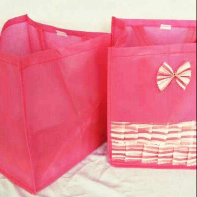 

Tas tenteng pita rempel pink souvenir wedding,ultah