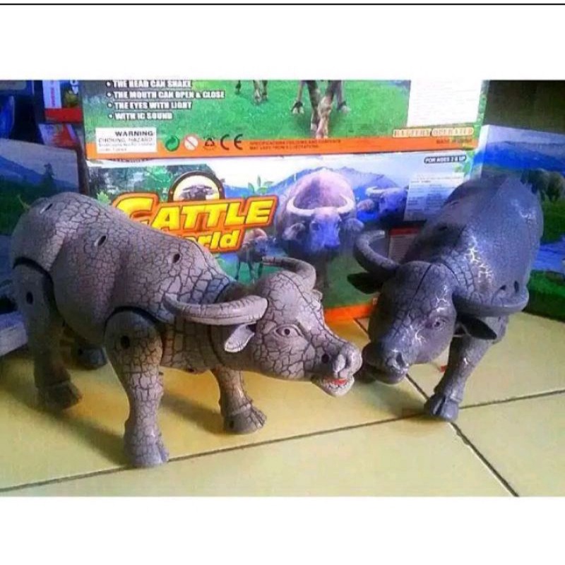mainan anak kerbau berjalan