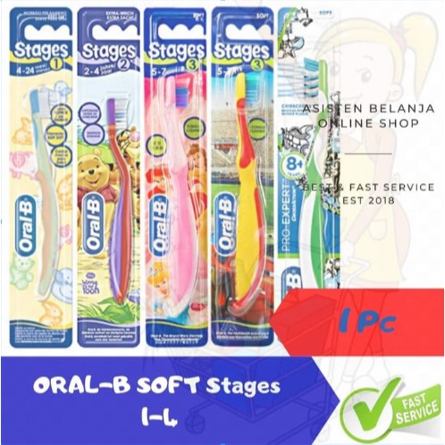 Soft Stage 1 2 3 4 ORAL-B Sikat Gigi Bayi Balita Anak 1 Pcs ORAL B Baby &amp; Kids Tooth Brush OralB