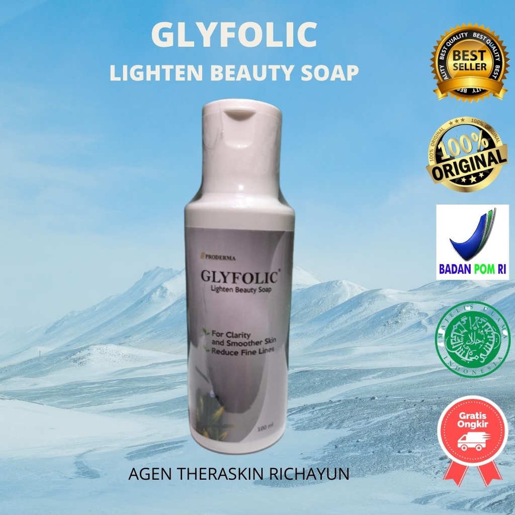 glyfolic lighten beauty soap 100 ml # sabun pencerah