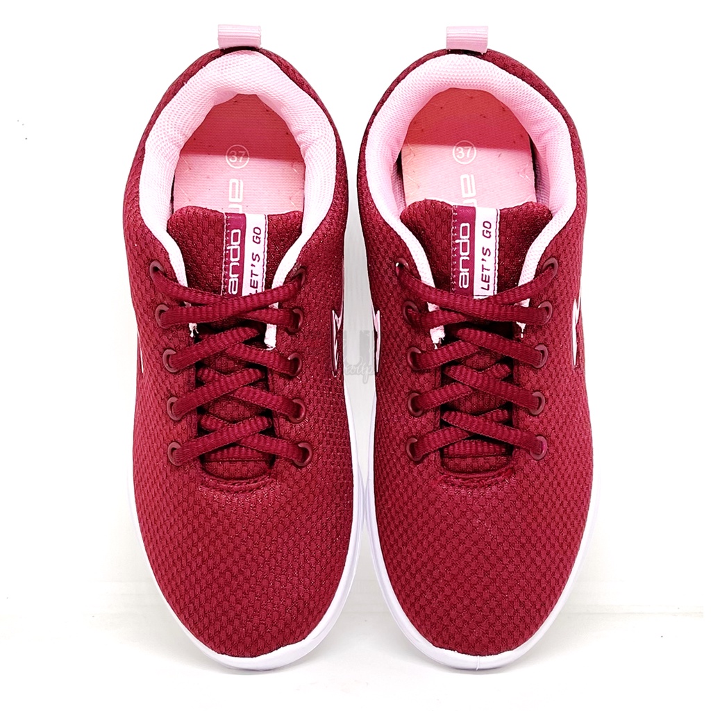 FIURI - ANDO ORIGINAL - MINEVA 37-40 MAROON - SEPATU SNEAKERS SPORT KANVAS SOL KARET ANAK PEREMPUAN - SEPATU KETS TRENDY WANITA - SEPATU OLAHRAGA LARI FITNES SENAM KERJA KULIAH SEKOLAH SD SMP SMA BERTALI CEWEK MURAH PROMO DISKON BONUS KAOS KAKI