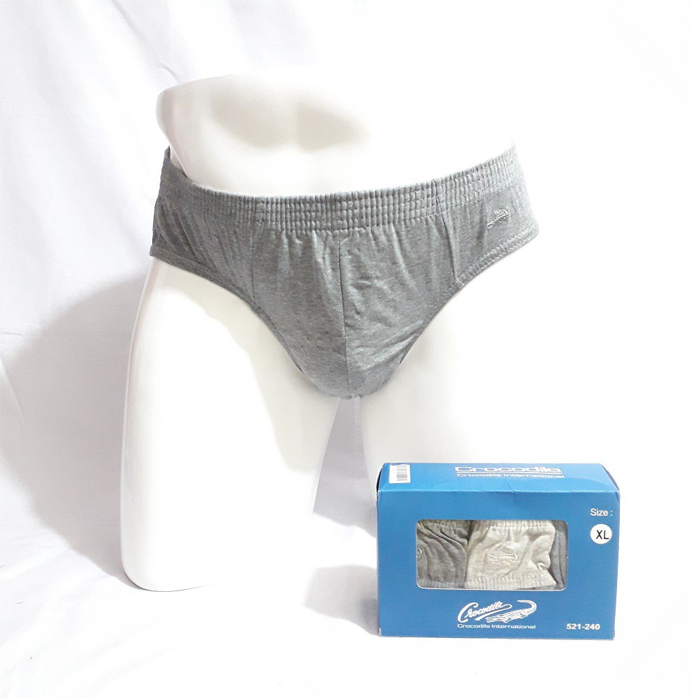 [3 pcs] Celana Dalam Pria Crocodile / 1 Box CD Brief Kotak Biru 251-240 Size S-XXXL