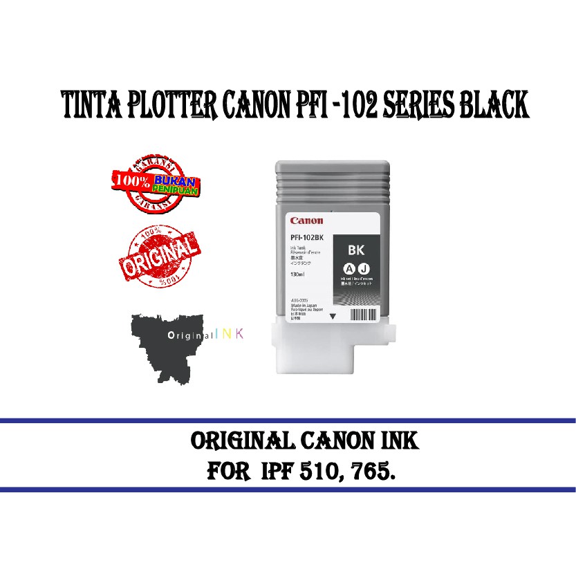 Tinta Plotter Canon Pfi -102 Series Black