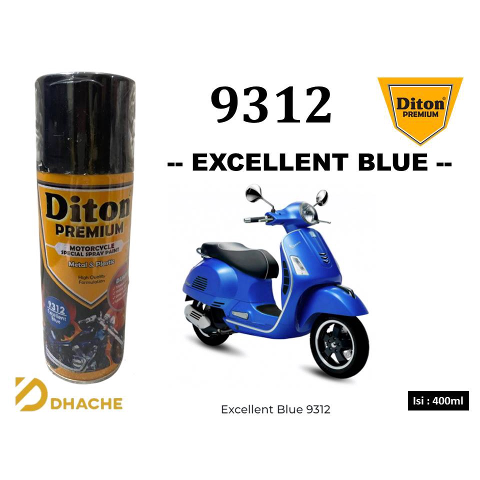 Cat Pilox Diton Premium Excellent Blue 9312 400cc warna Biru Metalik