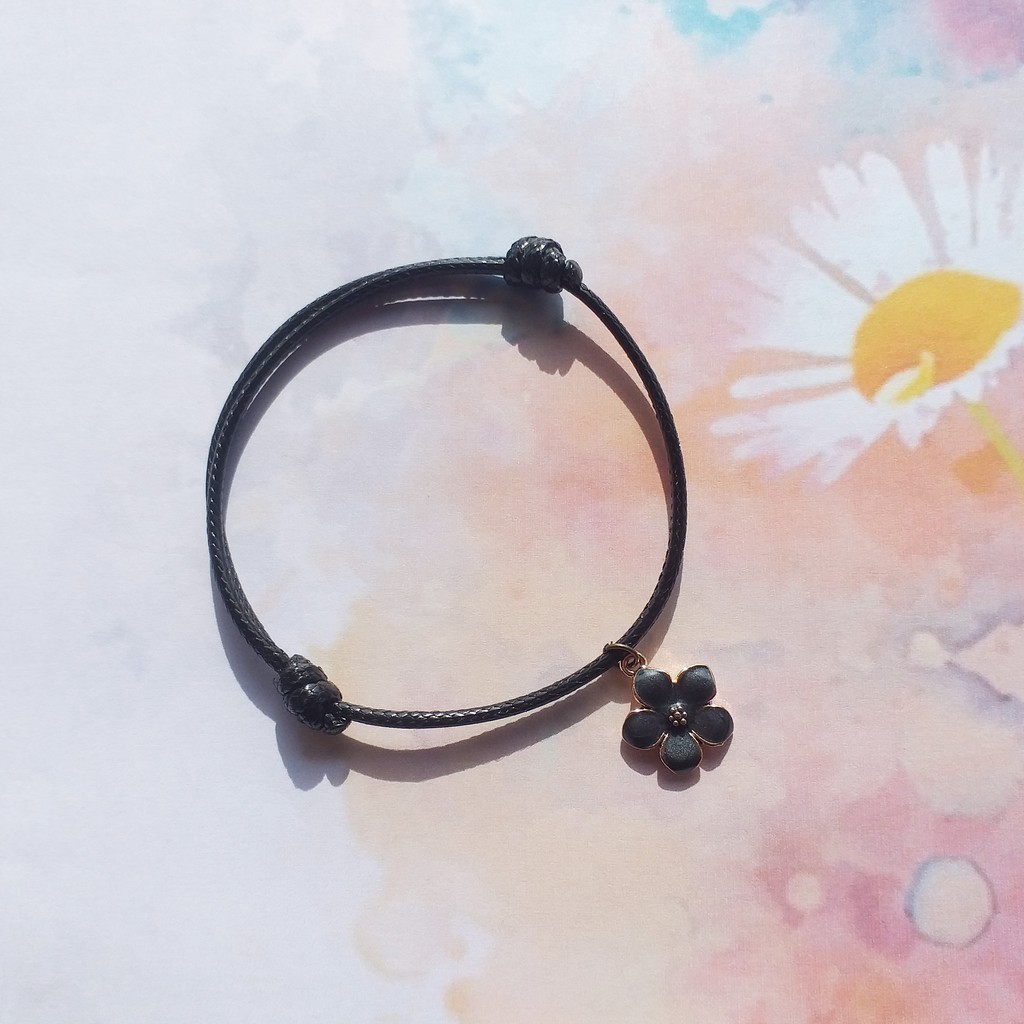 Gelang aesthetic Manik Bunga Daisy Estetik Korean vintage Style Adjustable Tali Simple Waterproof