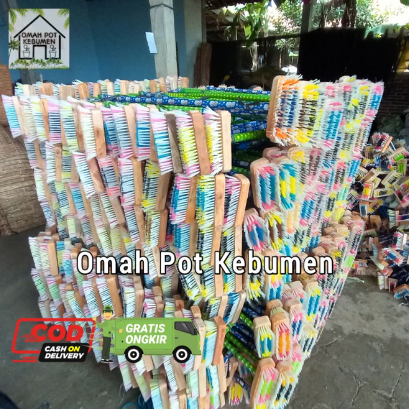 Sikat Lantai Kayu Gagang Panjang 1 Meter / Sikat Dorong / Sikat Kamar Mandi