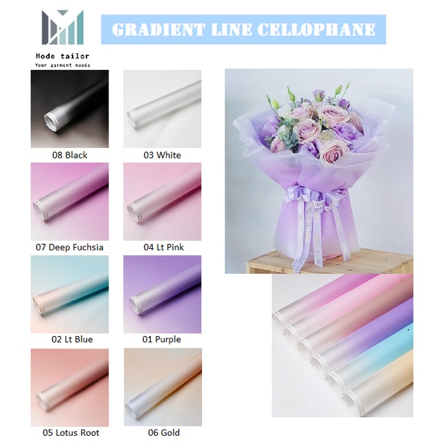 

(Lembaran)Flower Wrapping Gradient Line /Kertas Buket/Flower Wrapping Paper