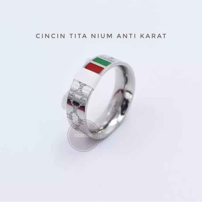 Cincin silver Titanium Pria &amp; Wanita terbaru