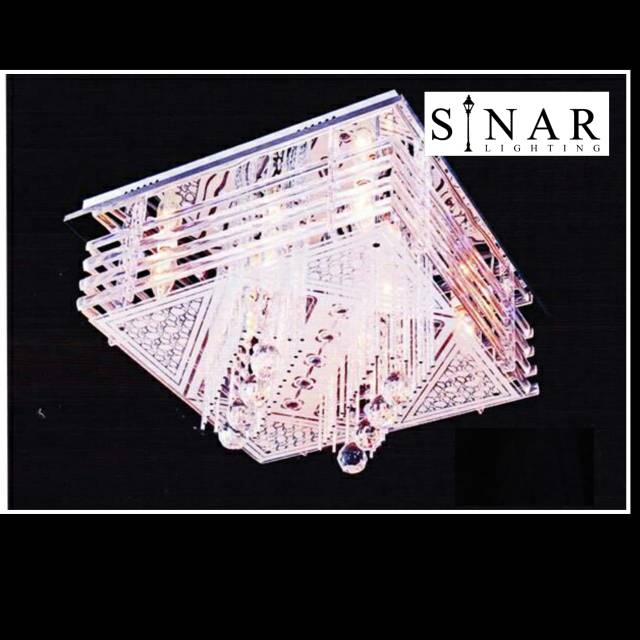 Lampu hias plafon kristal remote 98883