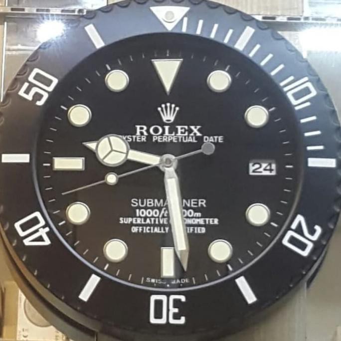 Hemat Jam Dinding Rolex Submariner Black Clone 1:1 Mewah Sale