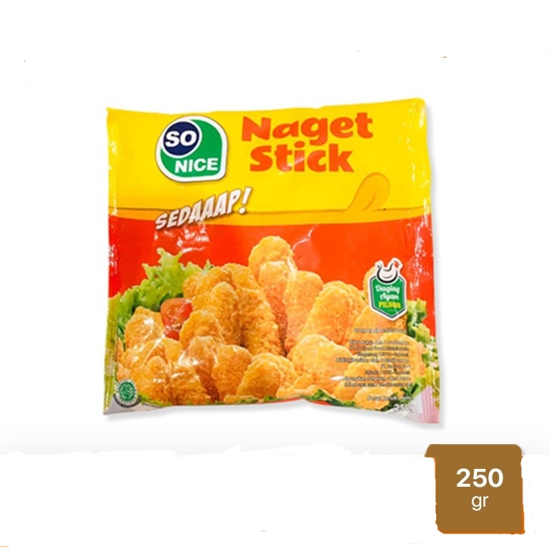 CHICKEN NUGGET STICK AYAM SO NICE SEDAP 250GR HALAL MUI