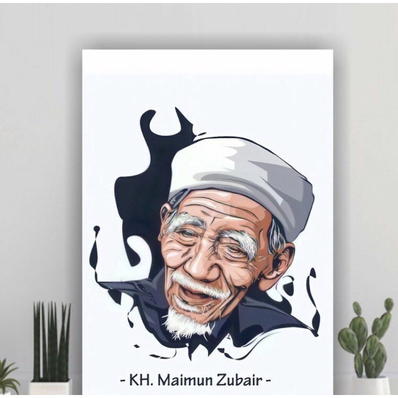 hiasan dinding poster papan mdf KH. Maimoen Zubair
