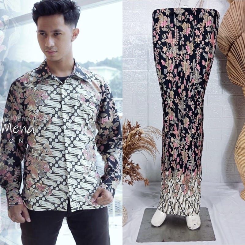 COD Kemeja Batik Laki-laki Lengan Panjang Rok Plisket Batik Panjang Ukuran Jumbo Banyak Warna Bawaha