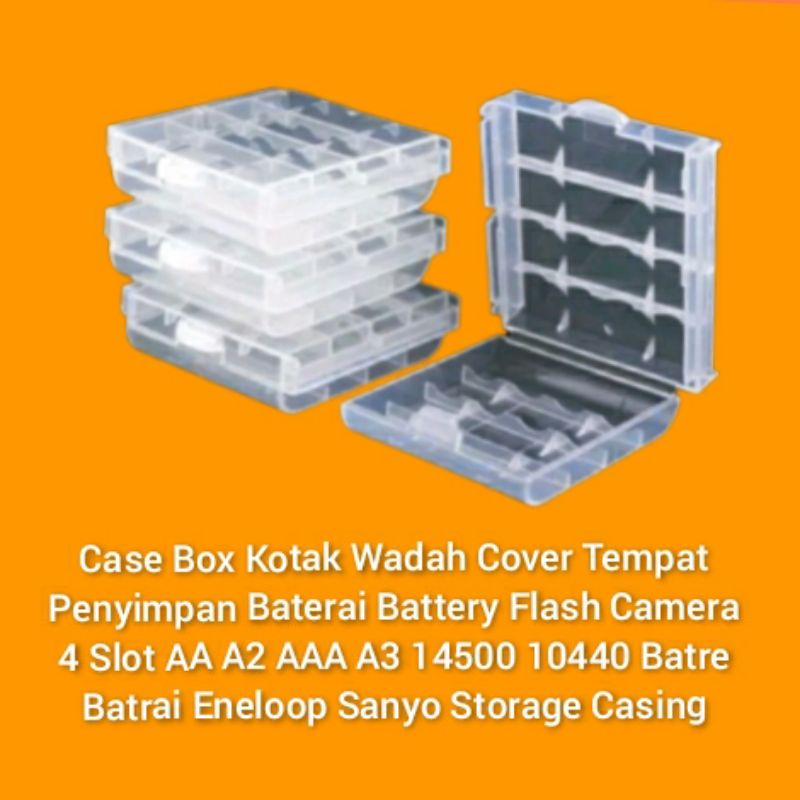 Case Box Kotak Wadah Cover Tempat Penyimpan Baterai Battery Flash Camera 4 Slot AA A2 AAA A3 14500 1