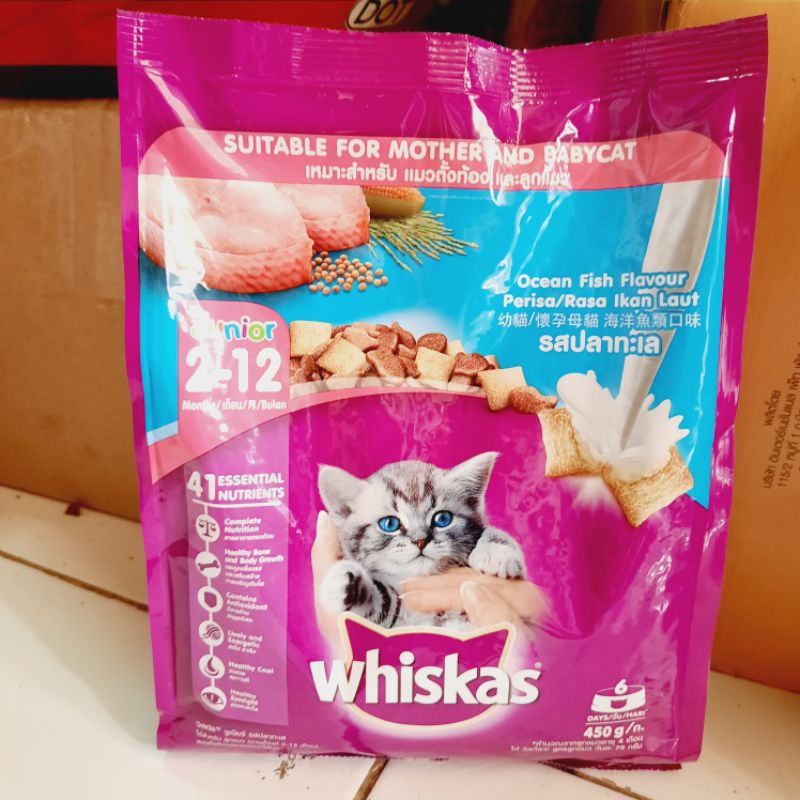 Whiskas Junior Ocean Fish 450 Gram Makanan Kucing Fresh Pack