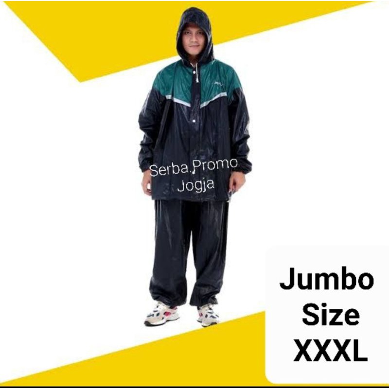 Setelan Jas Hujan Jumbo Size XXXL Plevia Bigmax - Mantol Jaket Celana Big Size