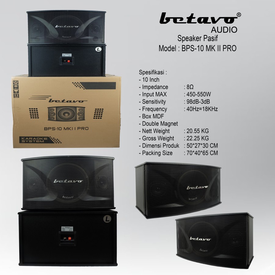 SPEAKER PASIF 10 INCH BETAVO BPS 10 MK II PRO