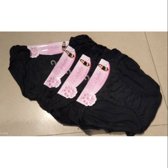 [KHUSUS HITAM]CELANA DALAM WANITA MINI/CD NATHALIE HITAM/CD 1 SERI(3 PCS)