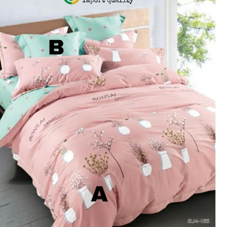 ♥ Bahan Kain katun jepang meteran motif pot bunga/ Sprei dan Bedcover Katun Jepang motif pot bunga ➶