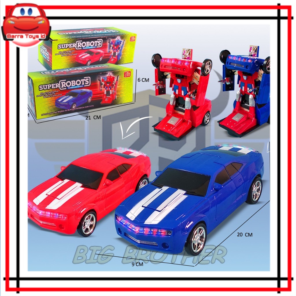 Mainan Anak Cowo Mobil Mobilan Robot Transformer Berubah Otomatis