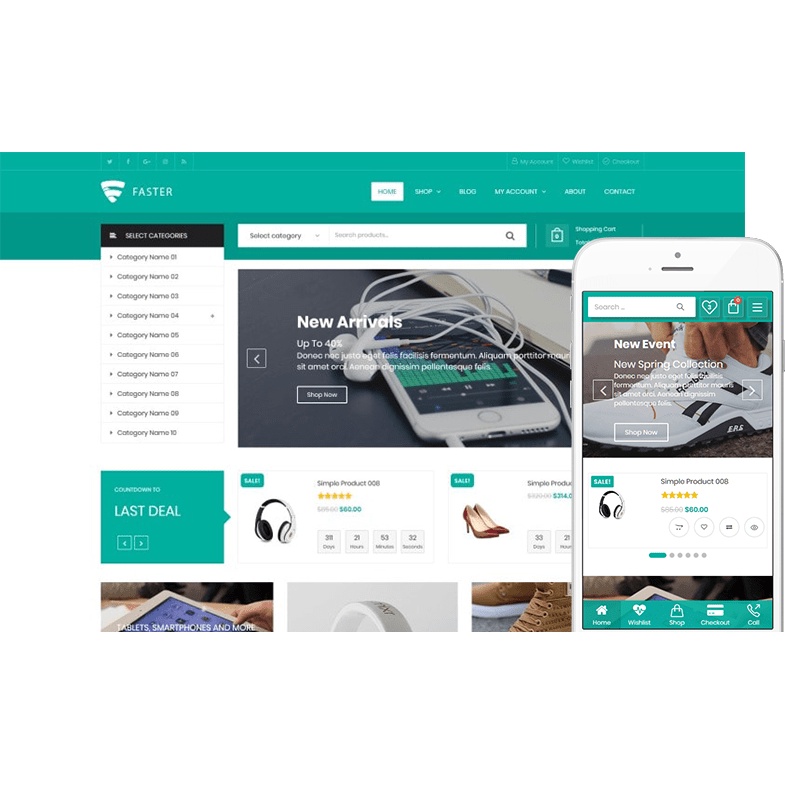 TEMA WORDPRESS FASTER - TOKO ONLINE TEMPLATE