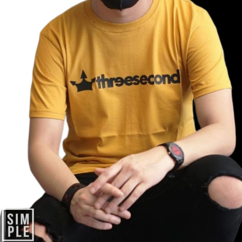 BAJU KAOS TSHIRT T SHIRT DISTRO FASHION PRIA COWOK LAKI LAKI DEWASA THREE SECOND 3SECOND THREESECOND