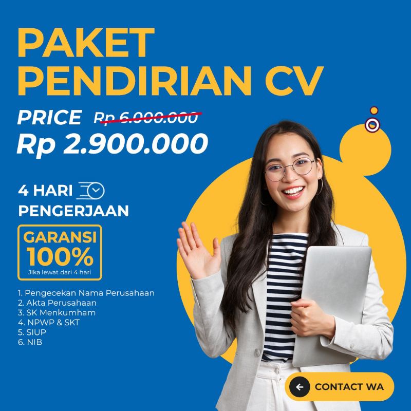 

JASA LEGALITAS PENDIRIAN CV