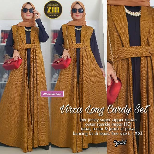 Wizza Long Cardi Set/ Inner dan Outer Cardigan Panjang
