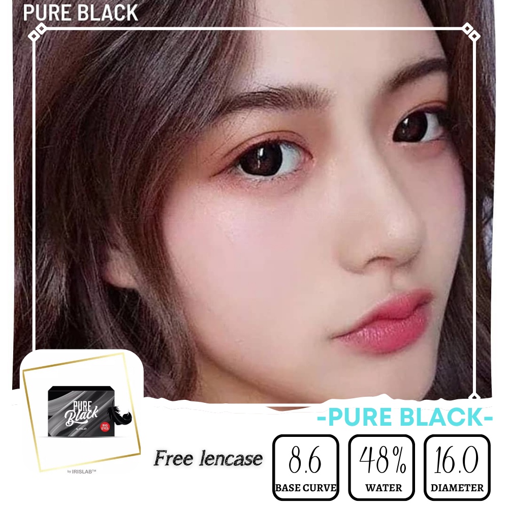 SOFTLENS PURE BLACK DIA. 16.00mm NORMAL &amp; MINUS | BIG EYES