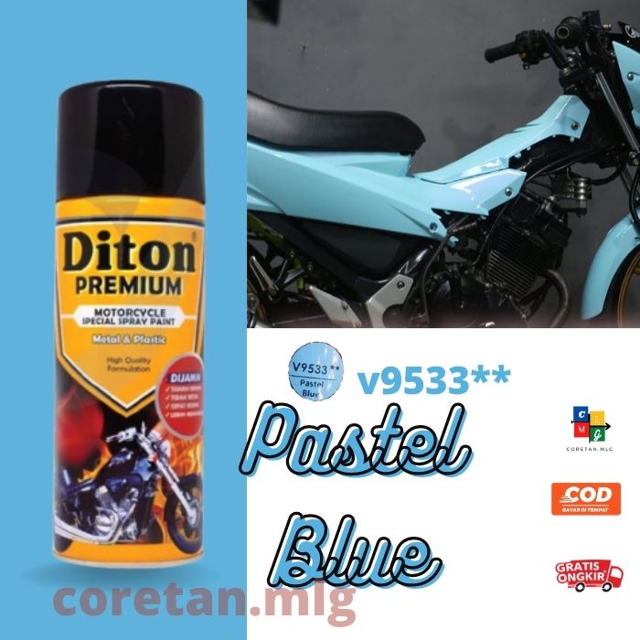 Pilok Pilox Diton Premium Pastel Blue 9533** Cat Semprot Biru Pastel Pilox Motor Mobil Original Term