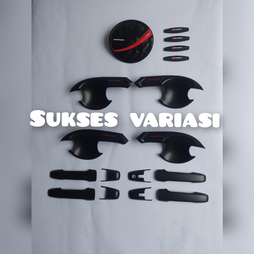 Paket Cover Door Handle Outer Tank Cover Doorguard Pintu Avanza 2022 Hitam