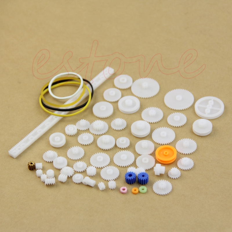 Mary 60pcs / Set Roda Gigi Worm Gear Bahan Plastik Untuk Aksesoris Robot DIY