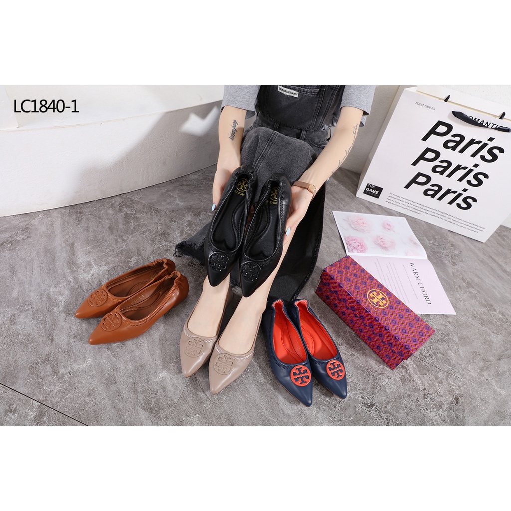 TB Leather  Cap-Toe Ballet Flats Shoes #LC1840-1