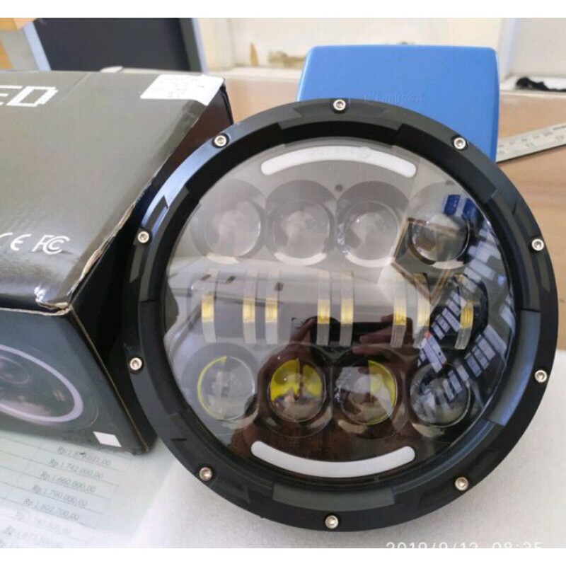 Lampu Daymaker 7inch 16 mata Led HI Low universal motor