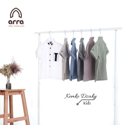 Baju Koko Kurta Pria Dewasa Lengan Pendek Original Premium Warna Hijau Atsan Pakaian Muslim Pria Kemeja Kokoh Cowok Lengan Pendek Series Dzaky Brand ARRA Terbaru Baju Takwa Pria Laki Laki Murah