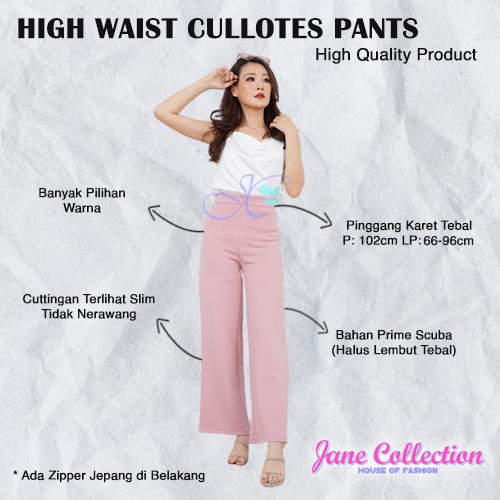 JANE COLLECTION || Celana Panjang Kulot Celana Kerja Wanita XL Celana Scuba