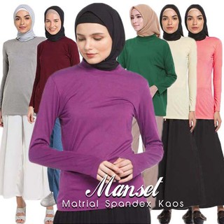  MANSET  BAJU  LEHER OBLONG LENGAN PANJANG SPANDEX ADEM HITAM 