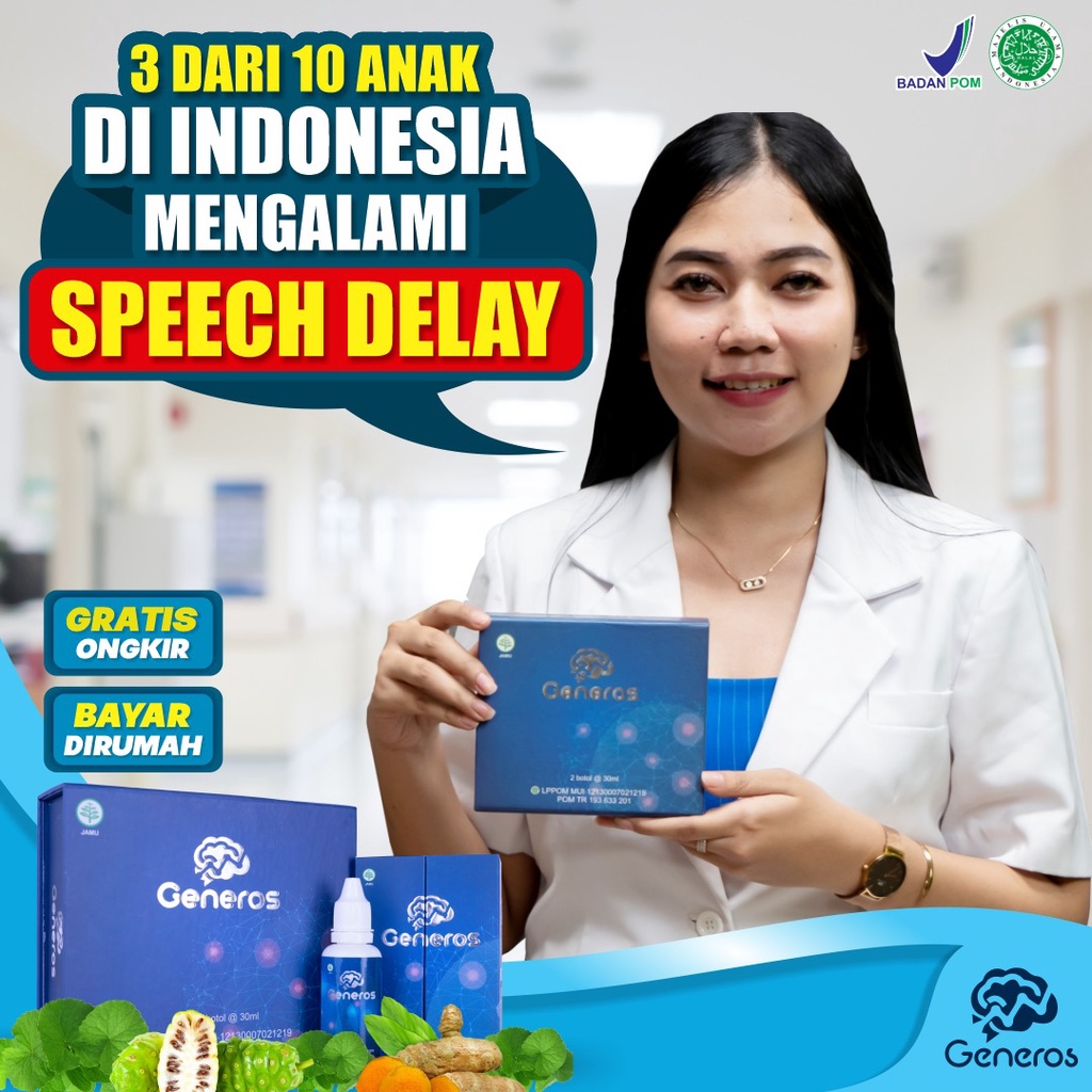 GENEROS 100% Original [Bisa Cod]  - 10x Tingkatkan Kecerdasan Otak Anak Menjaga Daya Tahan Tubuh Mengatasi Speech Delay Autisme Hiperaktif Terlambat Bicara Terapi ADHD