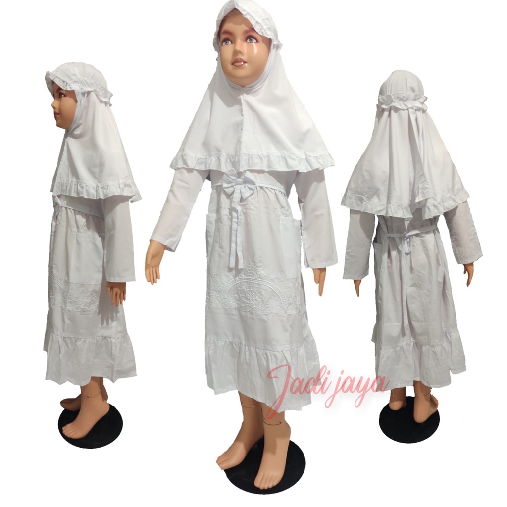 Gamis Putih Anak Perempuan Baju Manasik Anak Bahan Katun