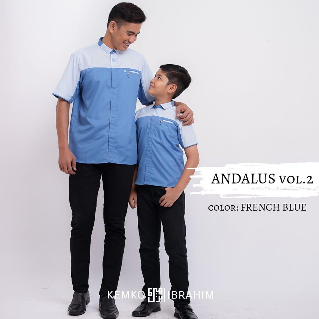 Family Set Sarimbit Ghazia Ibrahim warna Blue