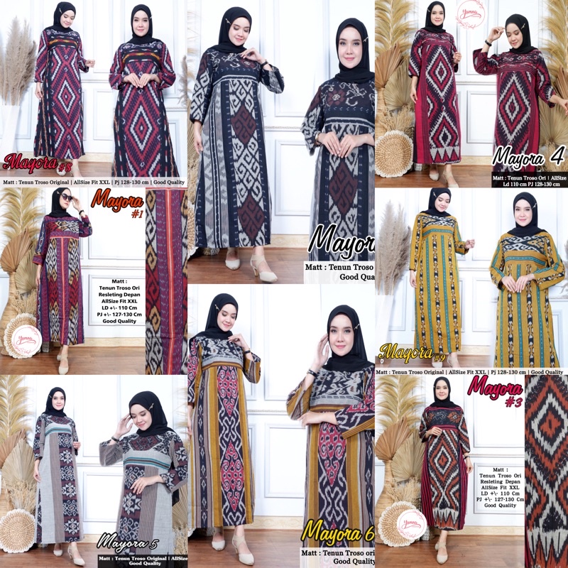 Gamis tenun troso asli • Gamis tenun wanita jumbo • Maxy batik tenun wanita