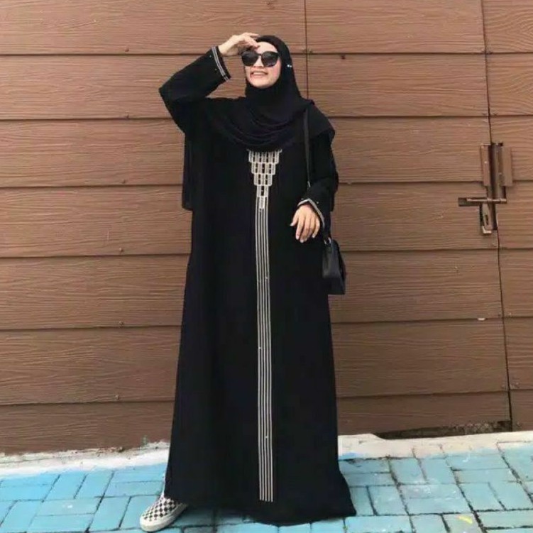 Jual Baju Muslim Abaya Bordir Gamis Maxi Dress Arab Saudi Bordir Zephy
