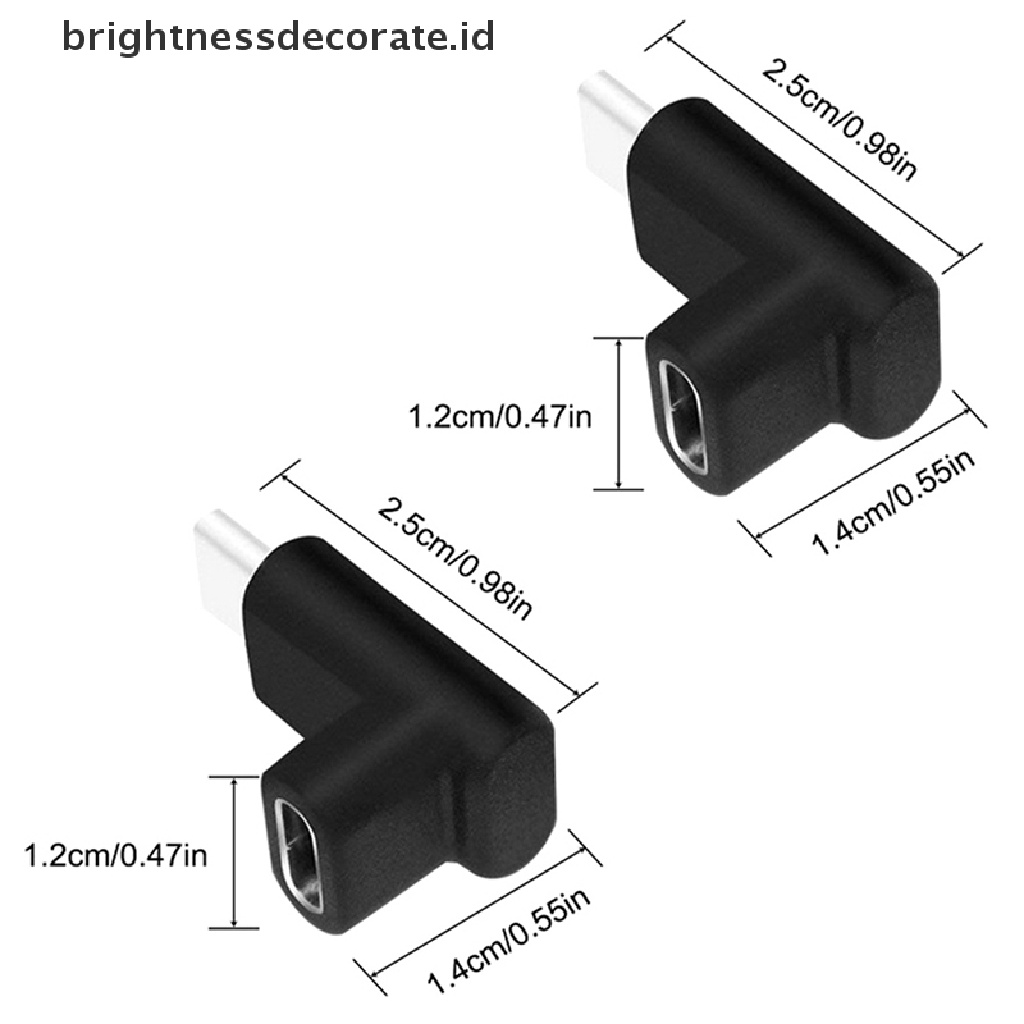 Konverter Sudut Kanan Usb 3.1 Tipe C Ke Tipe C Male Female