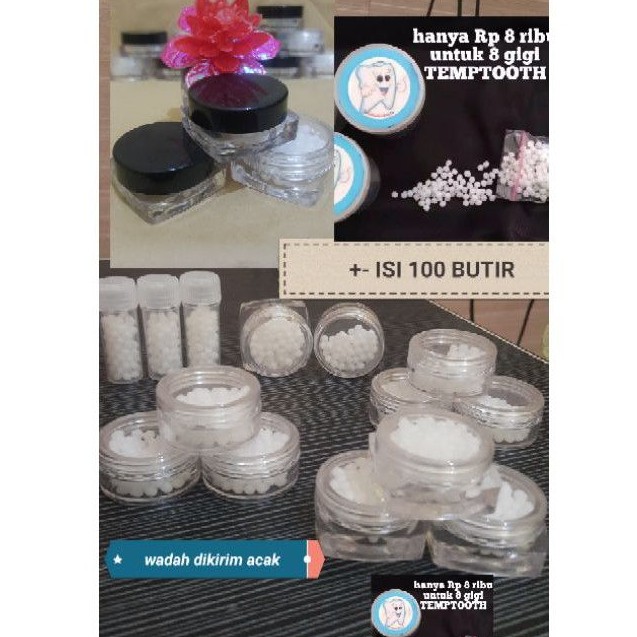 TEMPTOOTH ISI KURLEB 90 BUTIR  TEMTOOTH/ FAIRYTOOTH GEL MEMBUAT GIGI PALSU MENAMBAL GIGI JADI LEM