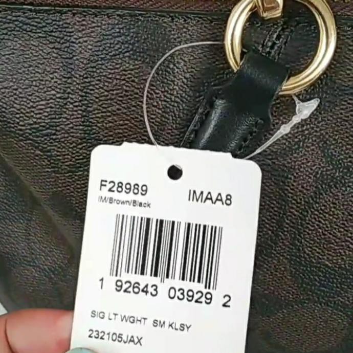 Tas Wanita Coach Ori - Coach F28989 Small Kelsey Signature Brown Black Alealesale