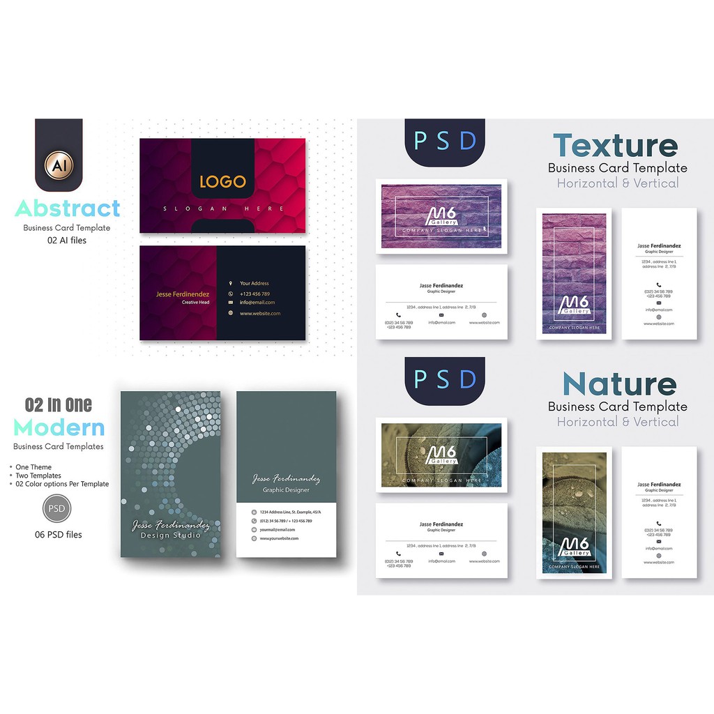 125 Business Card Mega Bundle - Adobe Photoshop &amp; Illustrator