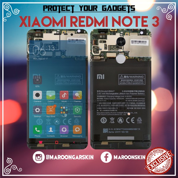 garskin redmi note 3 mesin