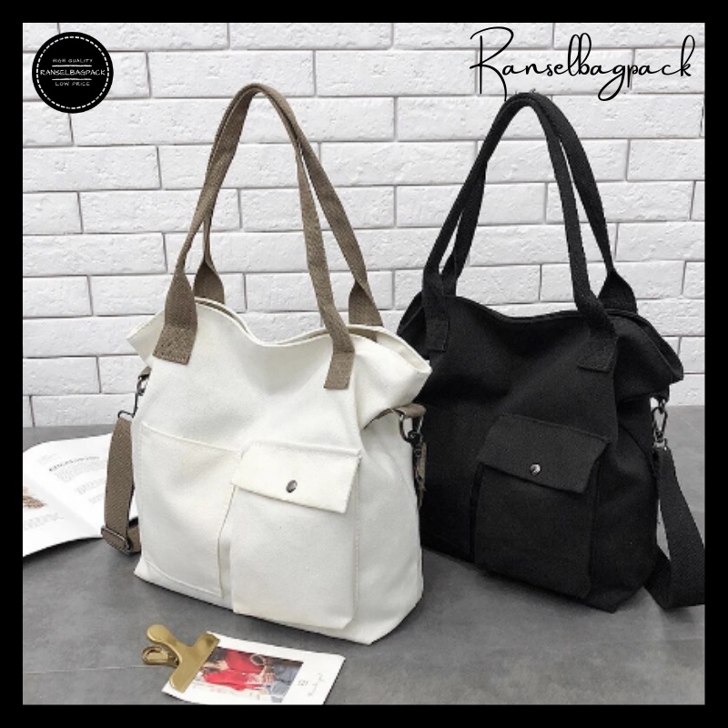 Tas Selempang Wanita - Tas Totebag Murah Bagus Bahu Travel Sekolah Kuliah Kerja totebag nilon