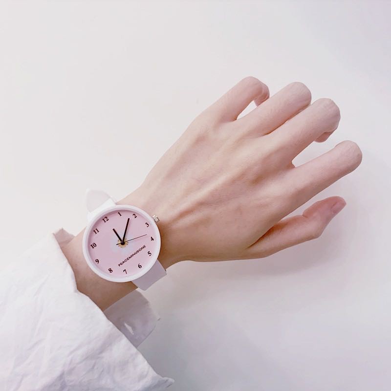 Jam Tangan Quartz Analog Korea Motif Bunga Daisy Untuk Wanita / Jam Tangan Bunga Import-36-9 Putih